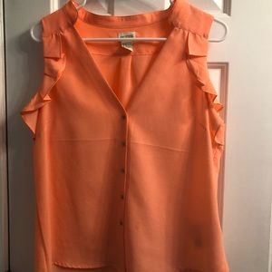 Orange button front blouse